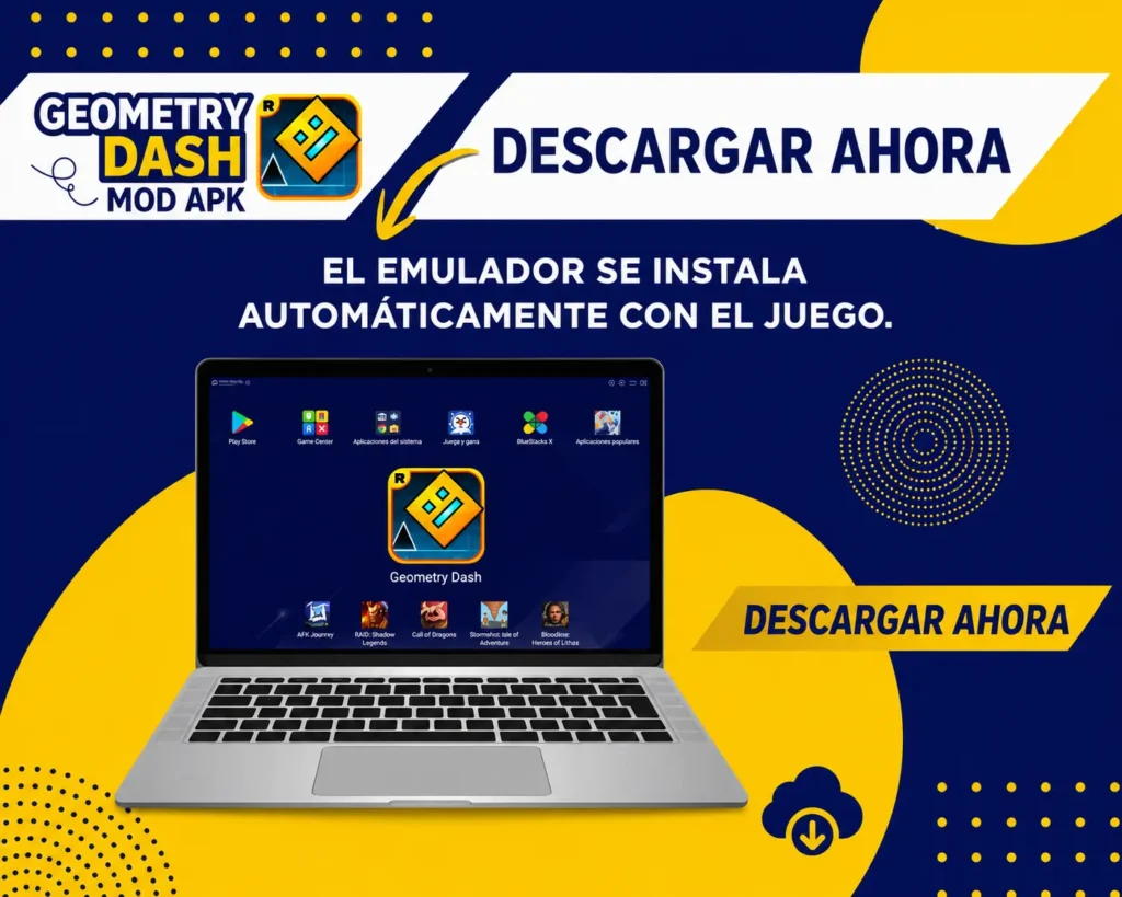 Geometry Dash PC download BlueStacks steps