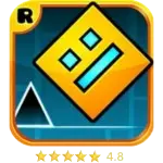 Geometry Dash Game Logo and Rating