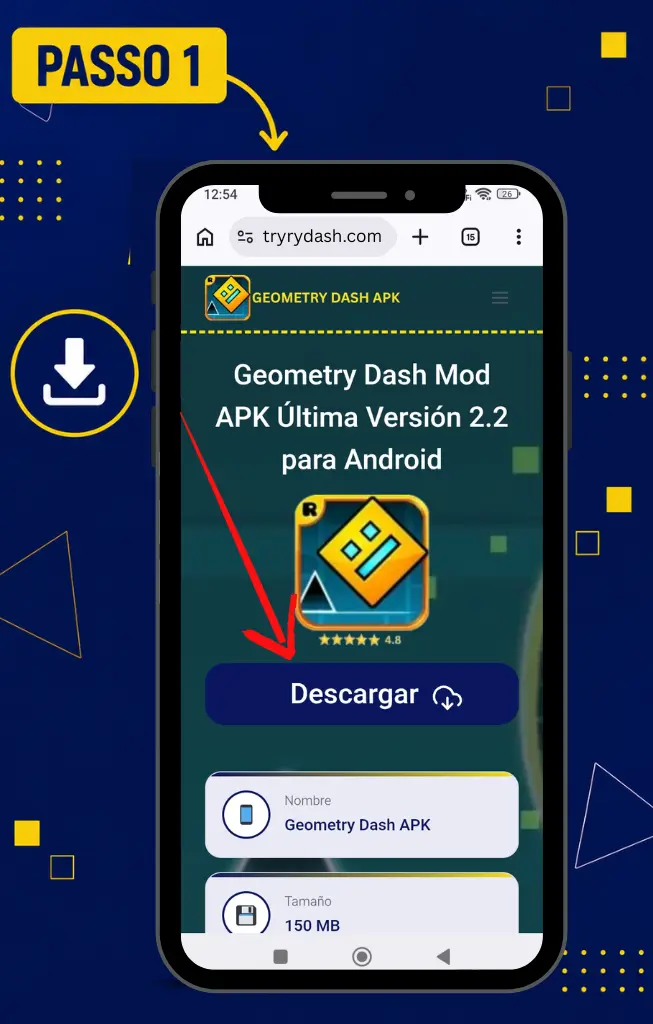 Geometry Dash Mod APK Download step 1 guide