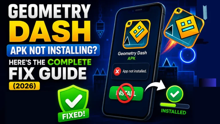 Geometry Dash APK not installing fix guide 2026 showing error and successful installation solution