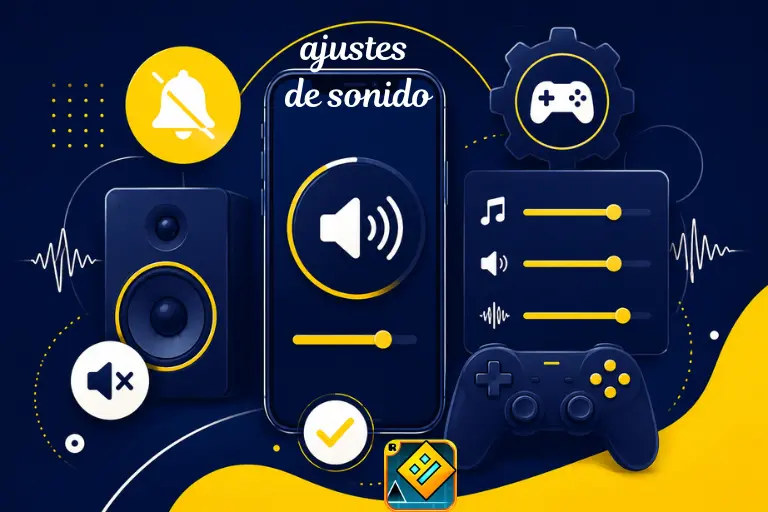 Gaming sound settings illustration showing volume control fix for audio issues