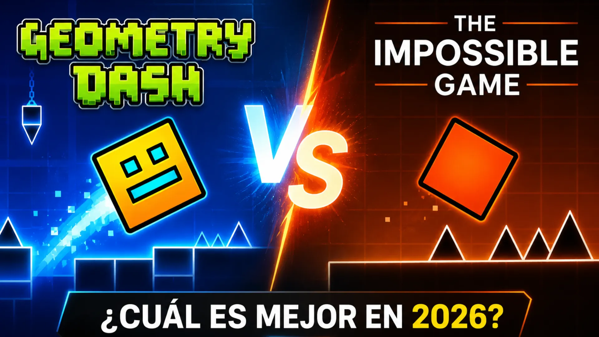 Geometry Dash vs The Impossible Game comparison 2026 featured image